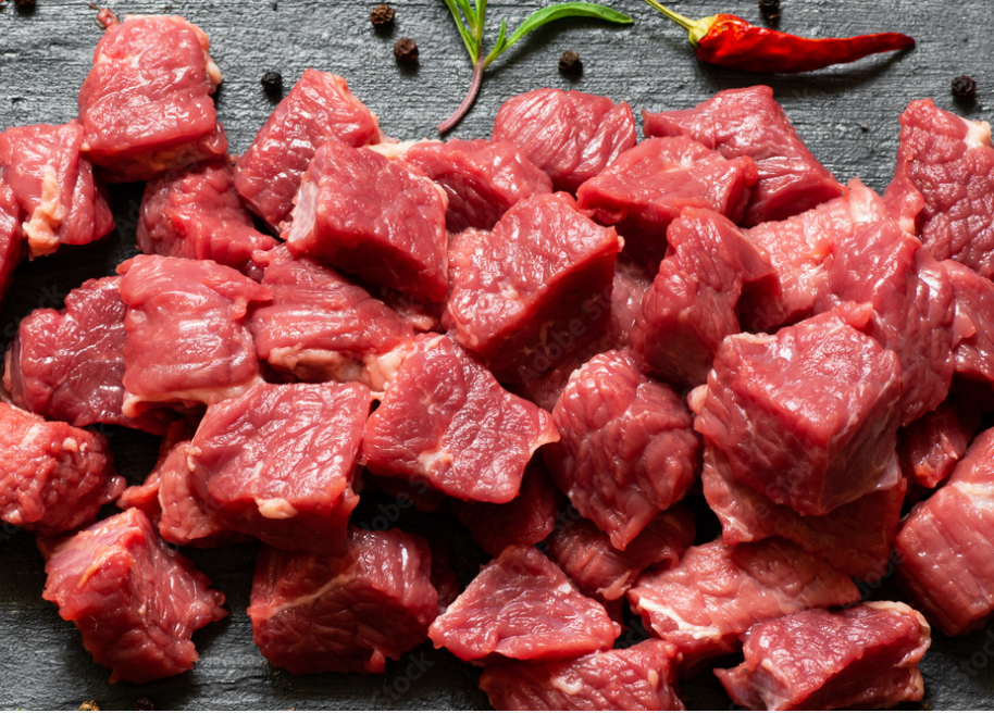 Diced beef